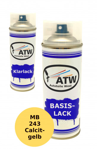 Autolack für Mercedes Benz 243 Calcitgelb+400ml Klarlack Set